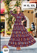 Premium Rayon Printed Full-Length Gown
