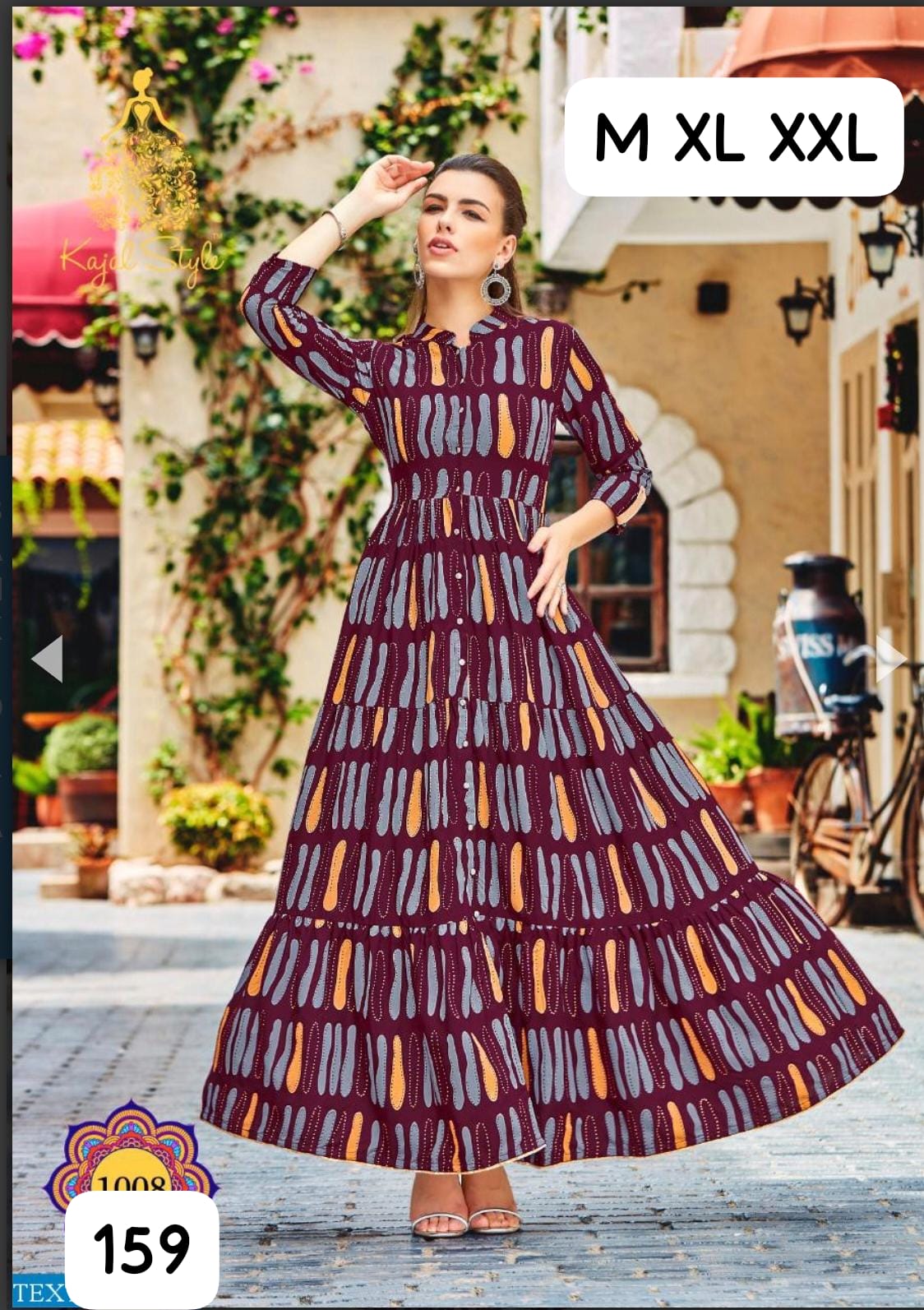 Premium Rayon Printed Full-Length Gown