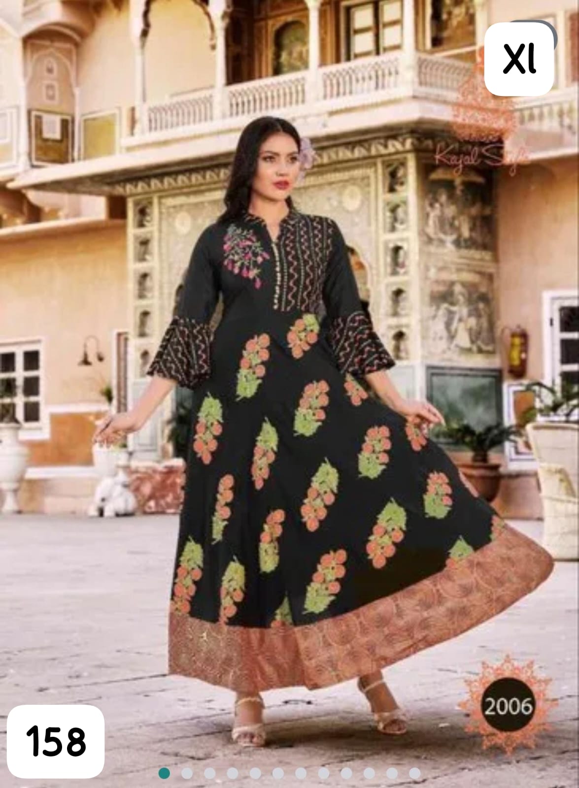 Premium Rayon Printed Full-Length Gown