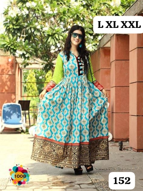 Embroidery Heavy Rayon Printed Gown