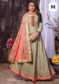 PURE RAYON ENBRODRIED PRINTED GOWN DUPTTA SET