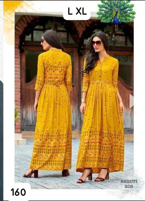 Premium Rayon Printed Full-Length Gown