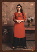 KIANA EMBRODIERD PRINT RAYON KURTI AND PLAZZO