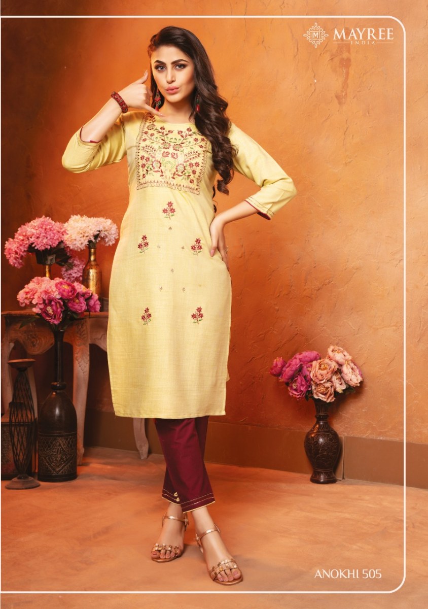 RAYON EMBRODIERD KURTI WITH PANT