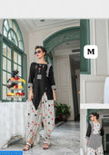 RAYON EMBRODIERD PRINTED KURTI DHOTI