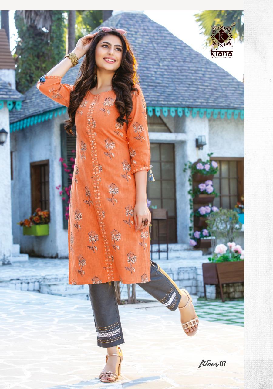 KIANA EMBRODIERD PRINT RAYON KURTI AND PANT