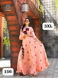 Embroidery Heavy Rayon Printed Gown