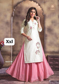 RAYON EMBRODIERD PRINTED KURTI SKIRT