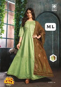 PURE RAYON ENBRODRIED PRINTED GOWN DUPTTA SET