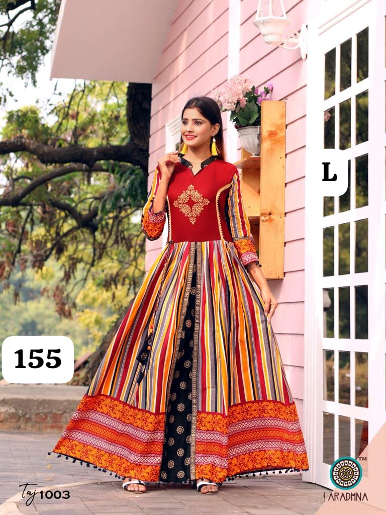 Embroidery Heavy Rayon Printed Gown