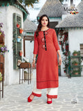 Rayon Embroidered Kurti with Palazzo