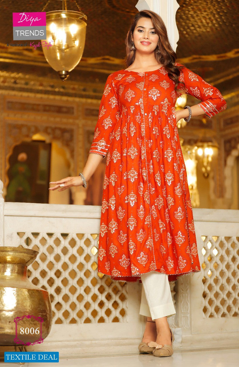 RAYON EMBRODIERD LONG KURTI