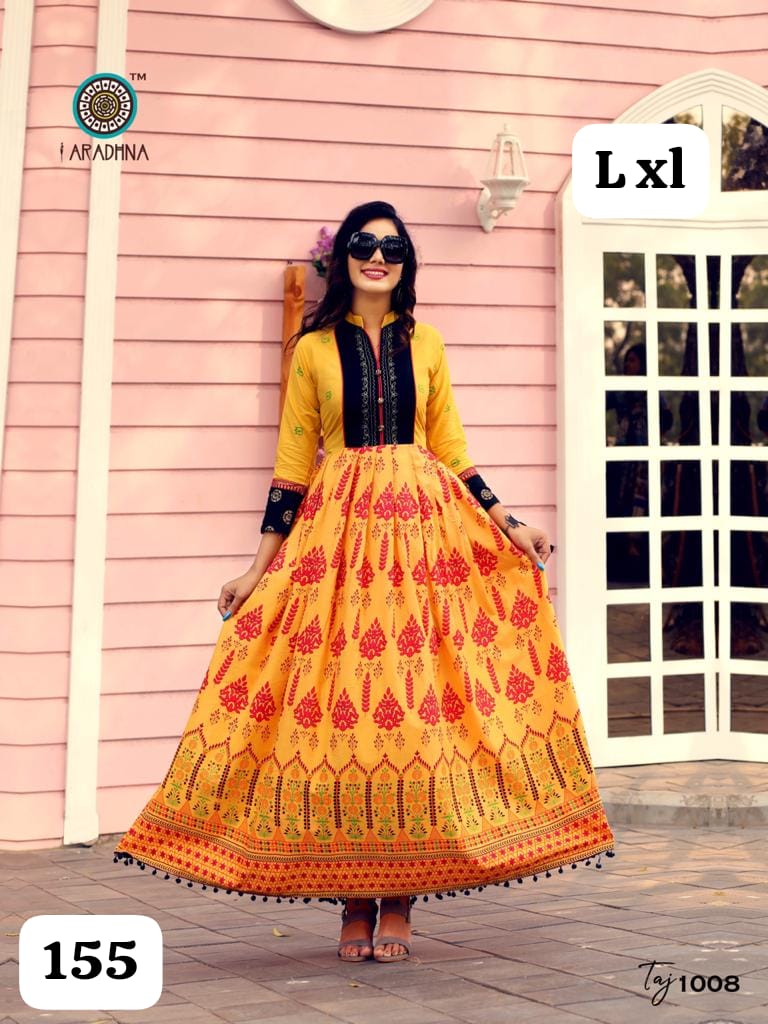 Embroidery Heavy Rayon Printed Gown