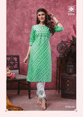 KIANA BANDHNI PRINT EMBRODIERD KURTI AND PANT