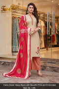 PURE RAYON ENBRODRIED PRINTED 3PCS SUIT SET