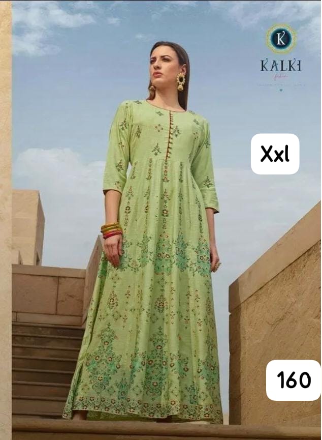 Premium Rayon Printed Full-Length Gown