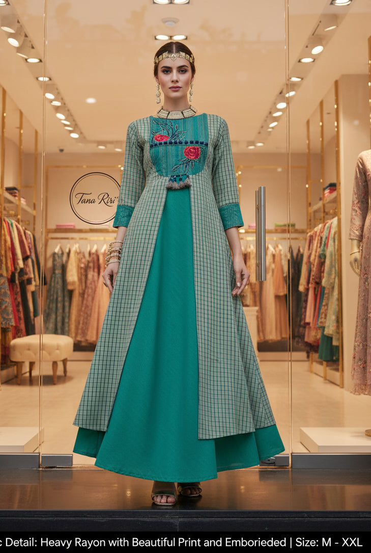 Rayan Embrodried Fancy Long Kurti