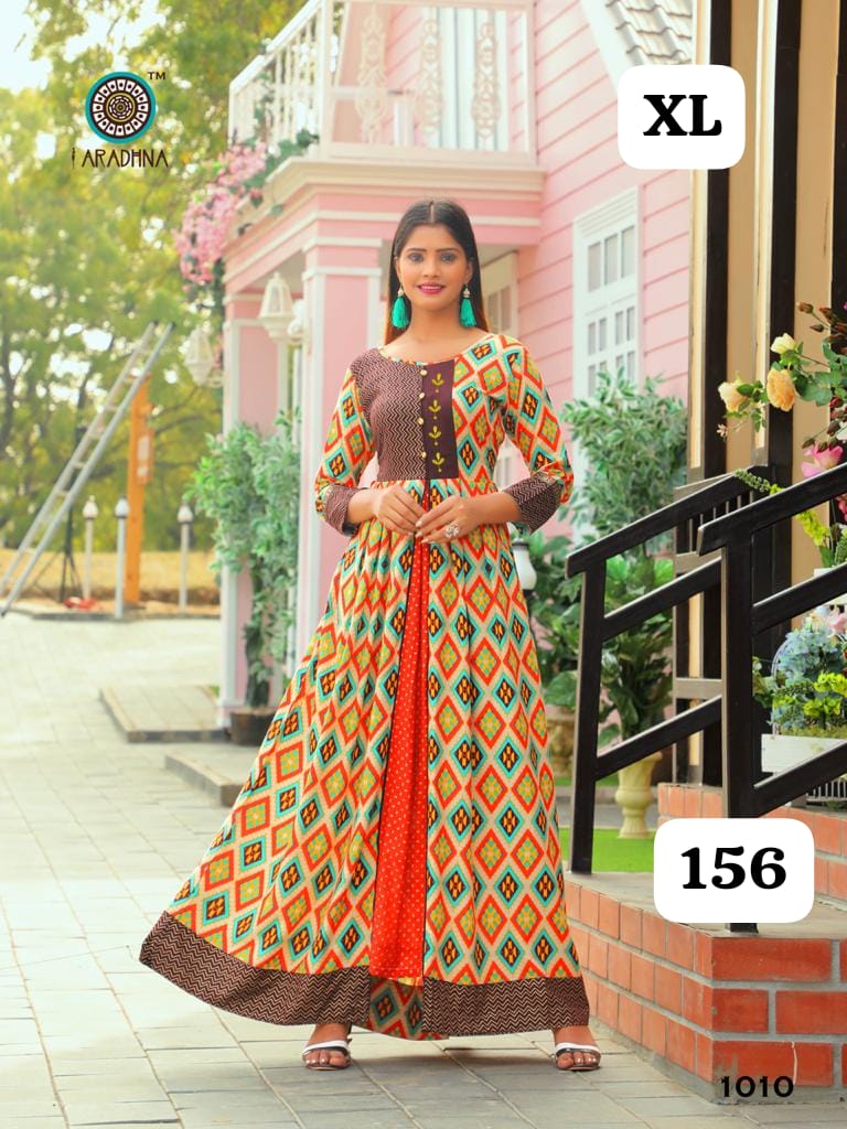 Embroidery Heavy Rayon Printed Gown