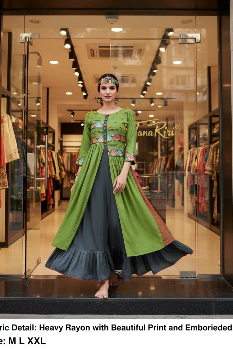 Rayan Embrodried Fancy Long Kurti