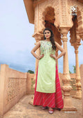 RAYON EMBRODIERD PRINTED KURTI SKIRT