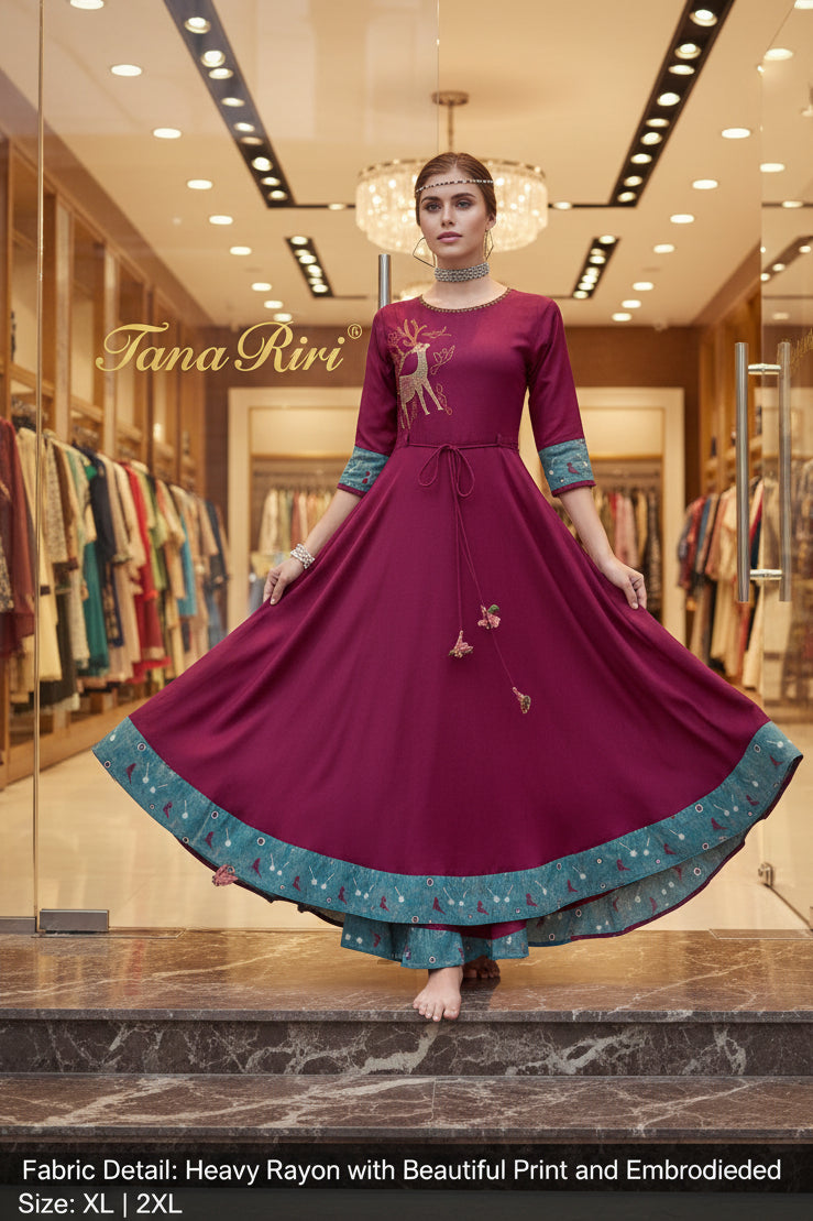 Rayan Embrodried Fancy Long Kurti