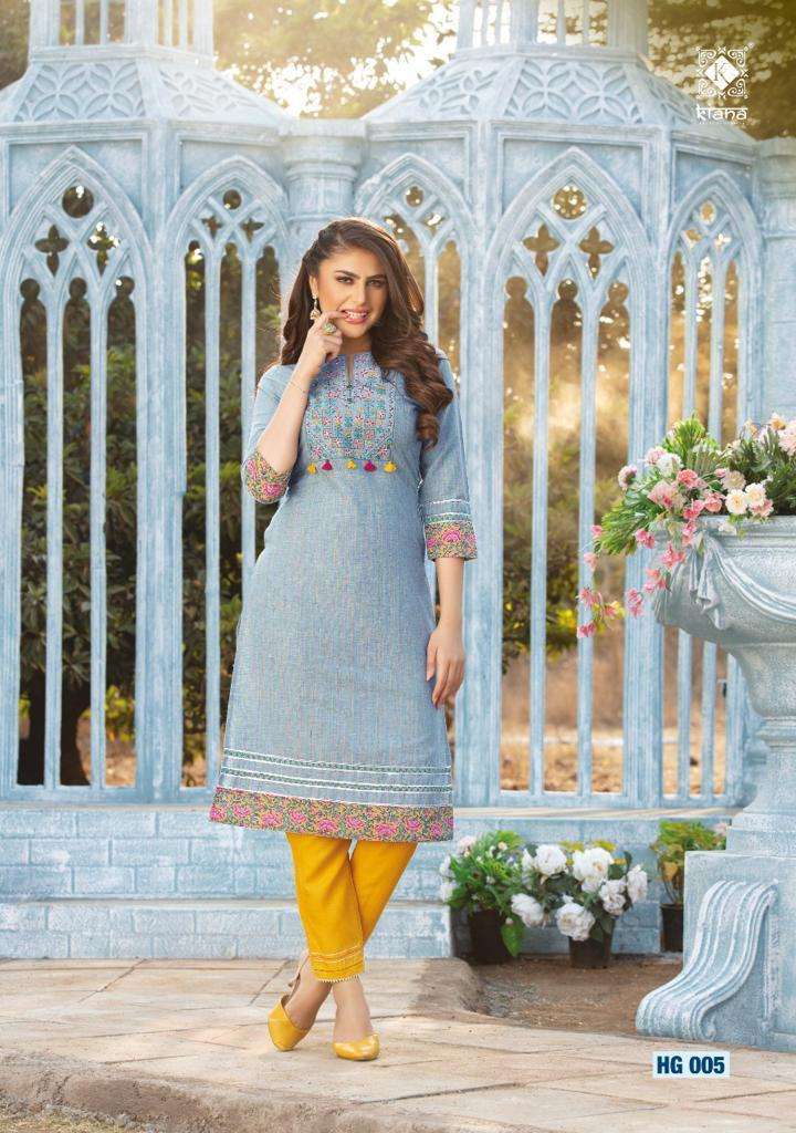 KIANA HEAVY RAYON PRINT EMBROIDED KURTI WITH PANT