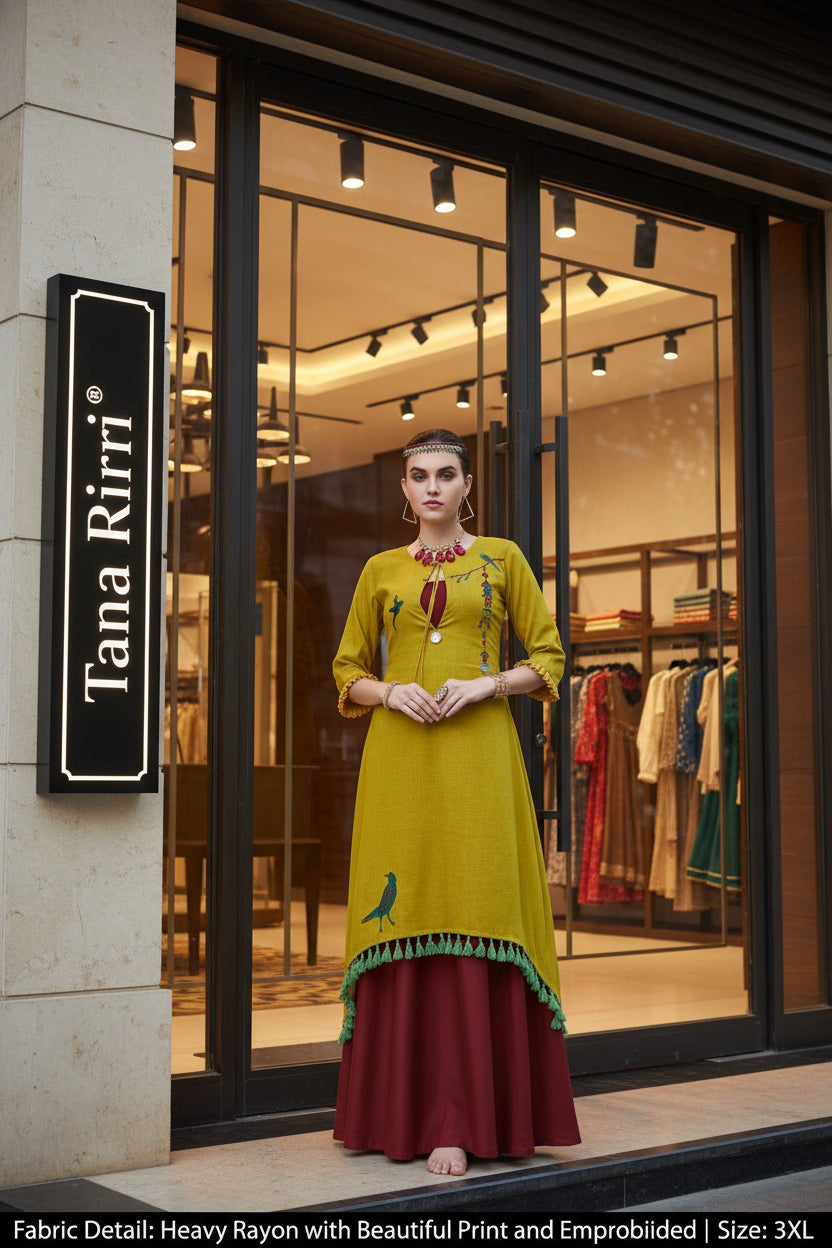 Rayan Embrodried Fancy Long Kurti