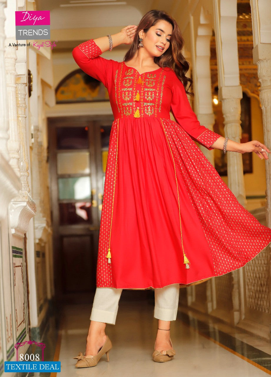 RAYON EMBRODIERD LONG KURTI