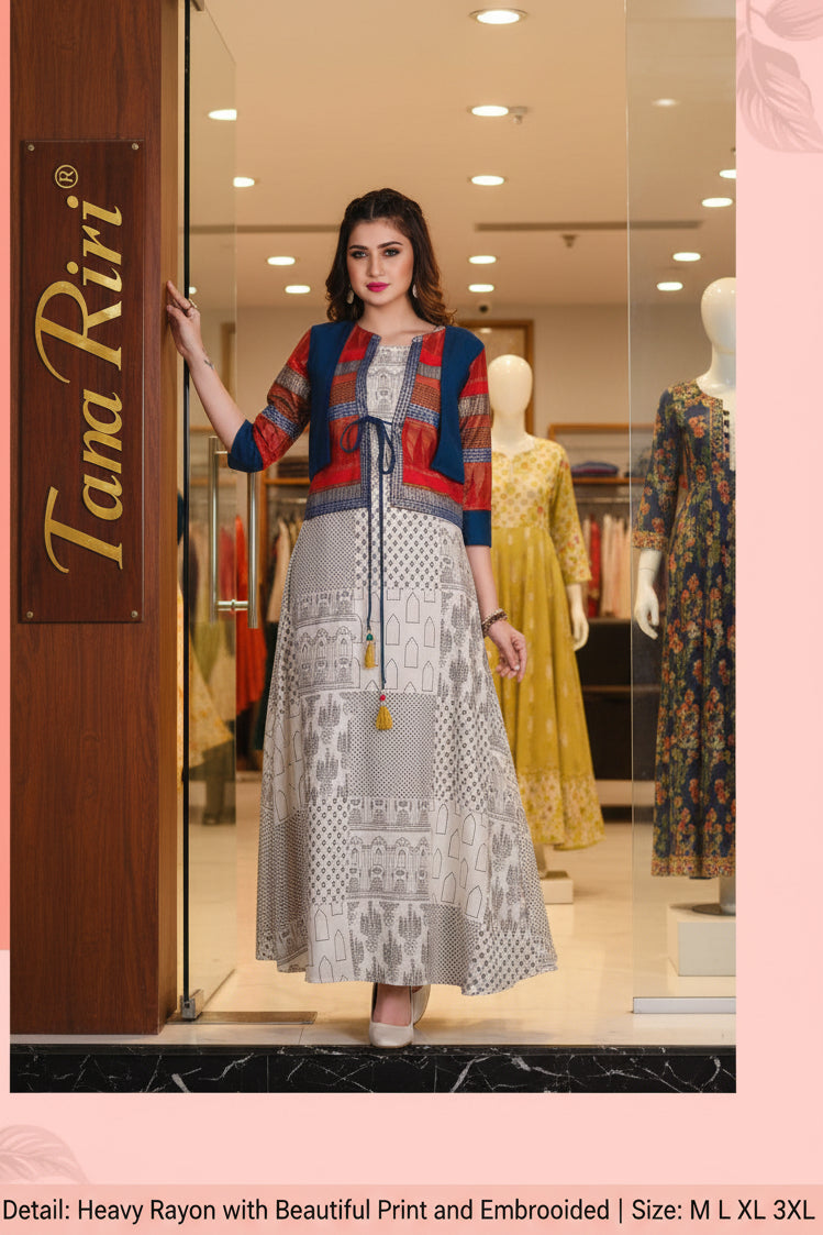 Rayon Readymade Long Kurti
