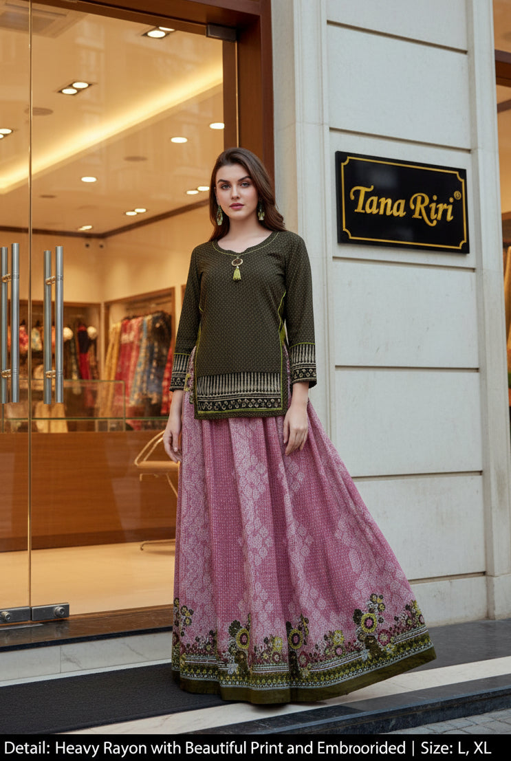 Rayon Readymade Long Kurti