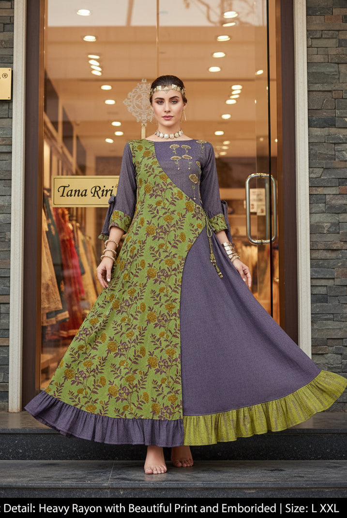 Rayan Embrodried Fancy Long Kurti
