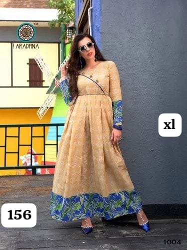 Embroidery Heavy Rayon Printed Gown