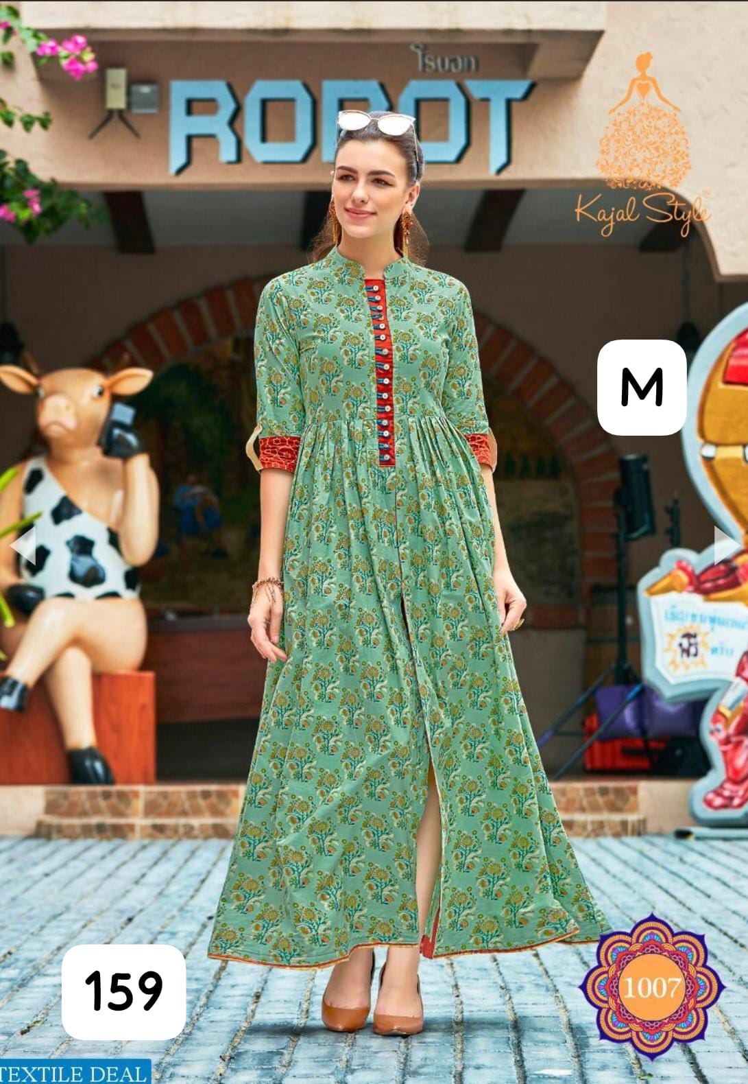 Premium Rayon Printed Full-Length Gown