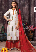 PURE RAYON ENBRODRIED PRINTED 3PCS SUIT SET