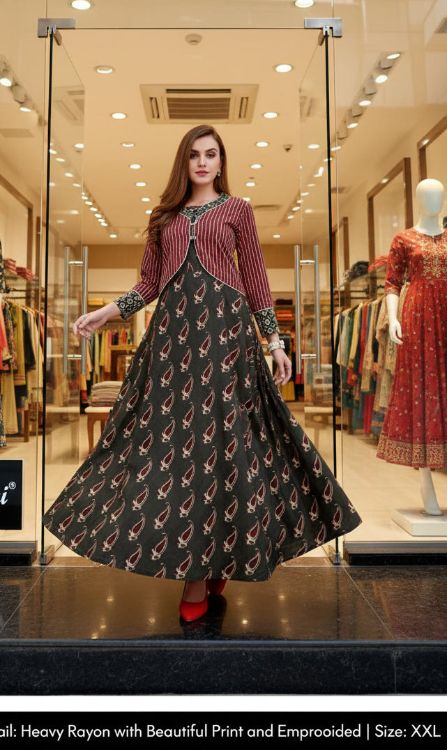 Rayon Readymade Long Kurti