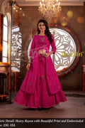 Women's Mul Lurex Striped Kurti with Jacket Skirt Set