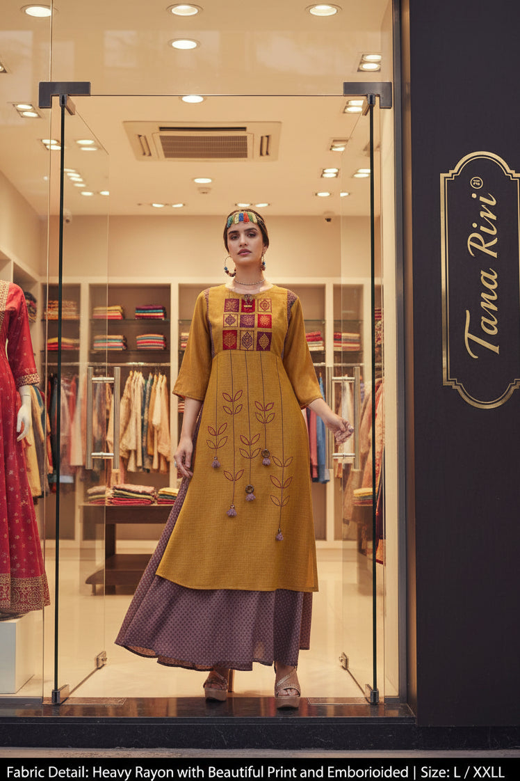 Rayan Embrodried Fancy Long Kurti