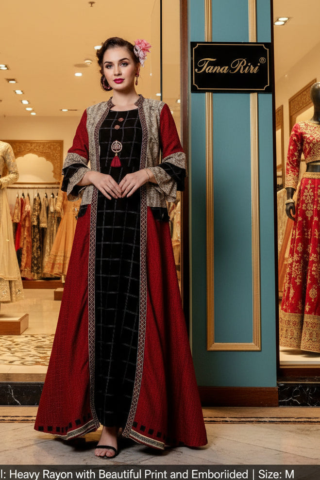 Rayon Party Wear Long Kurti