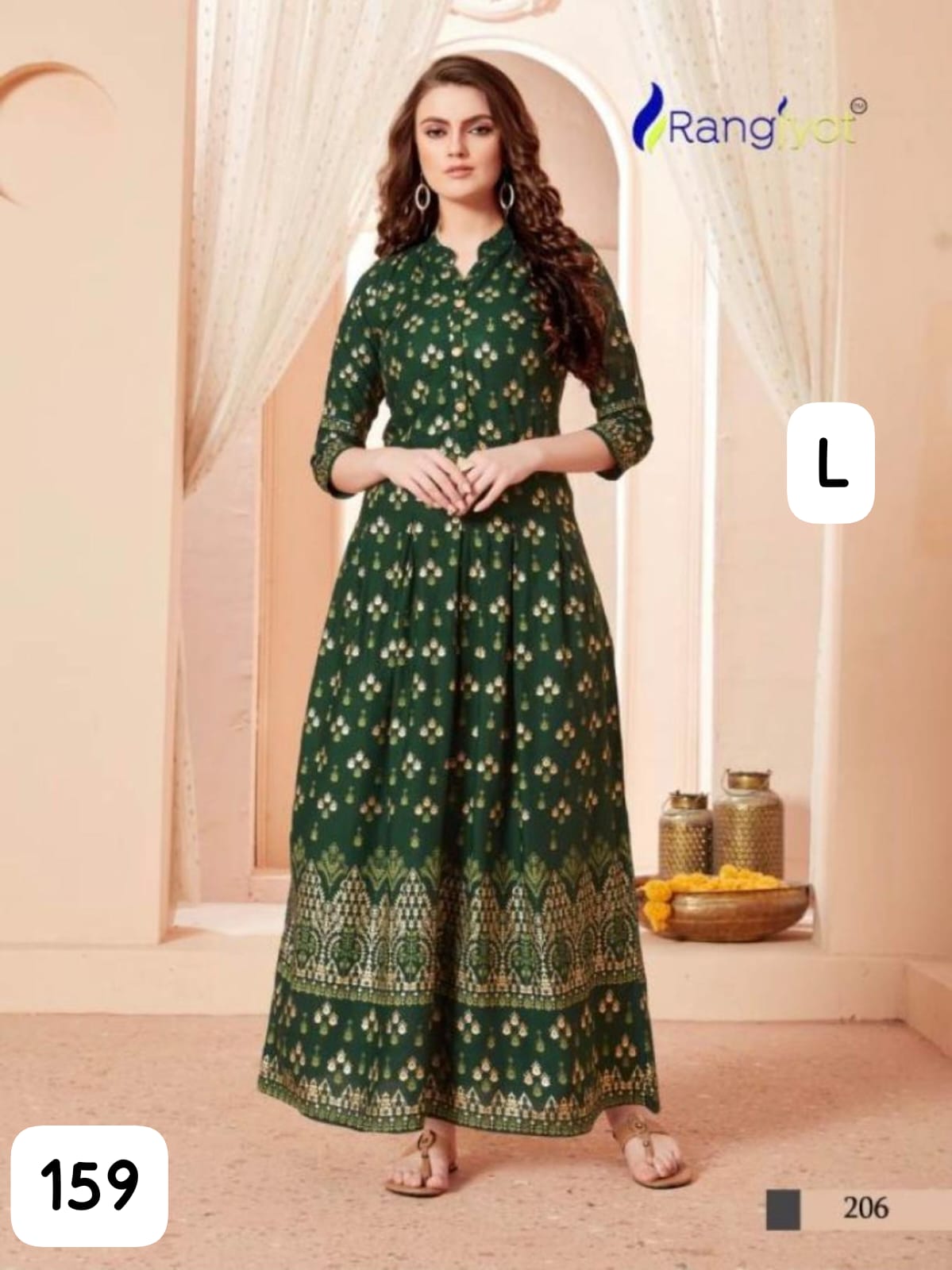 Premium Rayon Printed Full-Length Gown