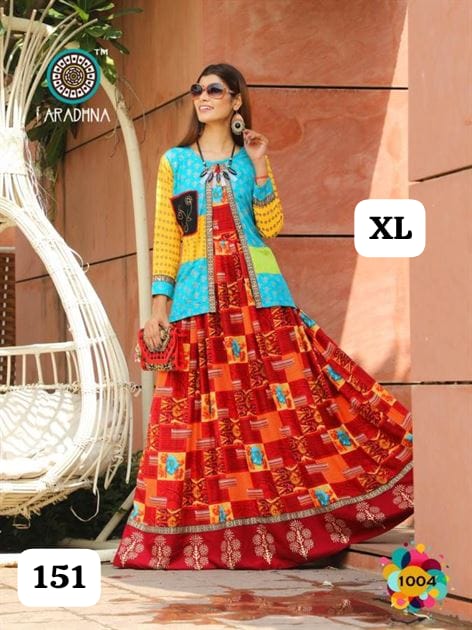 Embroidery Heavy Rayon Printed Gown