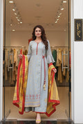 PURE RAYON ENBRODRIED PRINTED GOWN DUPTTA SET