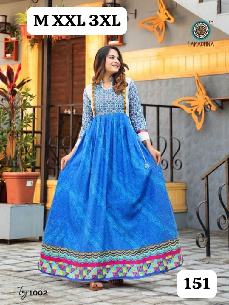 Embroidery Heavy Rayon Printed Gown