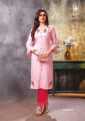 KIANA EMBROIDED PRINT RAYON KURTI AND PANT