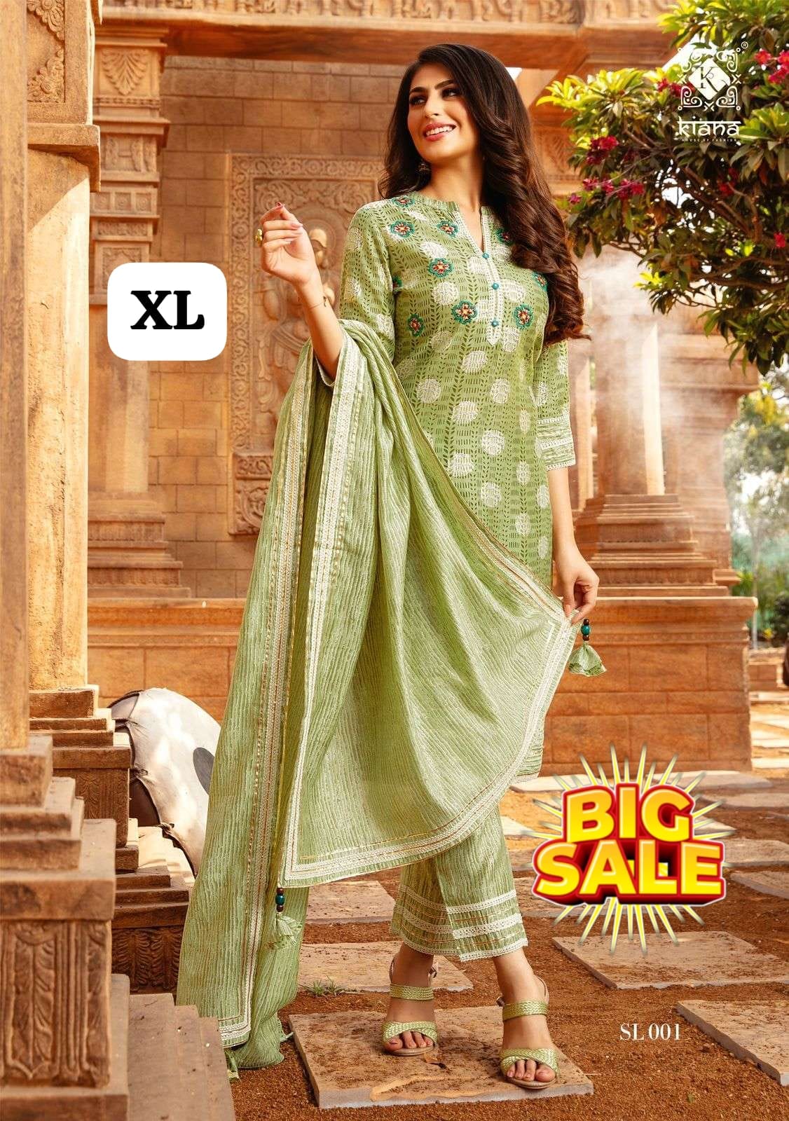 PURE RAYON ENBRODRIED PRINTED 3PCS SUIT SET