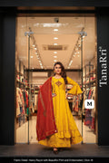 PURE RAYON ENBRODRIED PRINTED GOWN DUPTTA SET