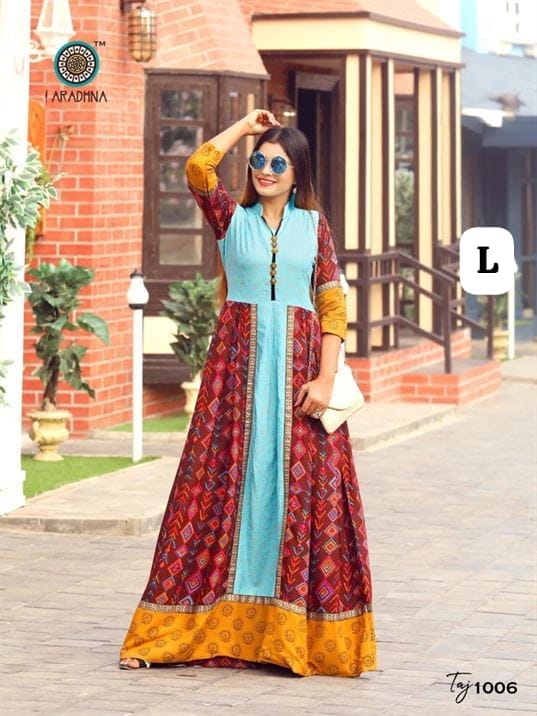 Embroidery Heavy Rayon Printed Gown