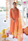Women's Embroidered Straight Kurti with Pant and Dupatta Set