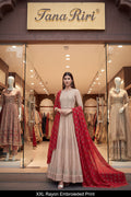 RAYON PRINTED GOWN WITH DUPTTA