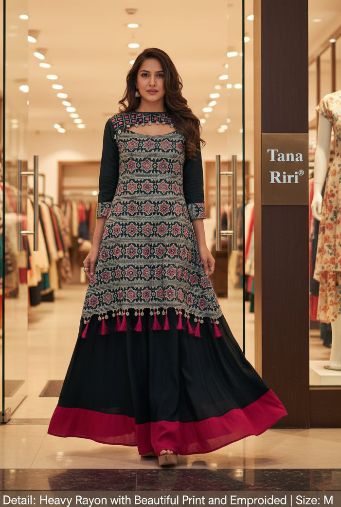 Cotton long flair kurti