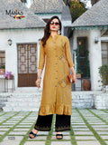 Rayon Embroidered Kurti with Palazzo